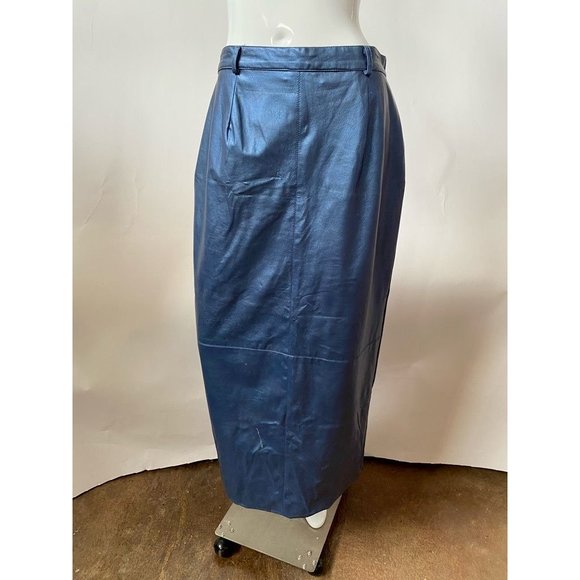 Eric Ryan Sport Womens Pencil Skirt Blue Maxi Back Slit Polyester Vintage 10 - Picture 1 of 11